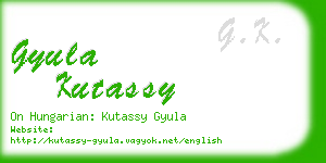 gyula kutassy business card